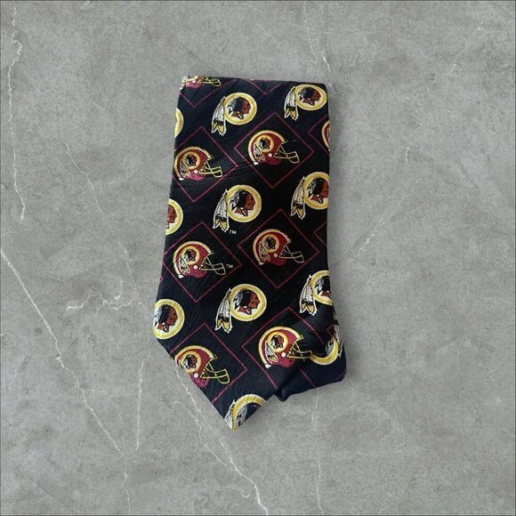 RM Sport Mens Multicolor Washington Redskins Allover Print Neck Tie - Picture 1 of 16